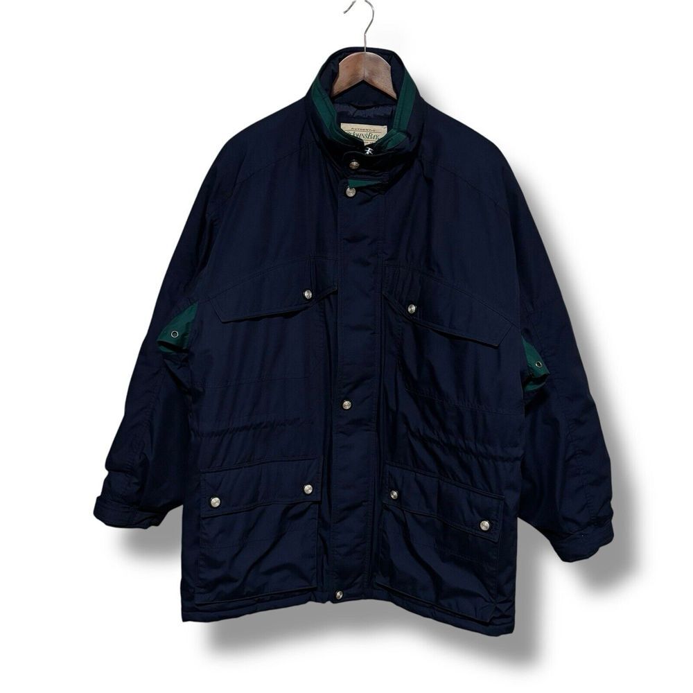 St. John's Bay Men's Zip/Snap Front Parka Jacket Coat Navy Size Medium 26‎ x 33